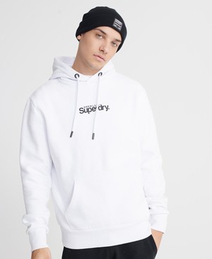 Superdry Core Logo Essential Férfi Kapucnis Pulóver Fehér | PHJWE0298